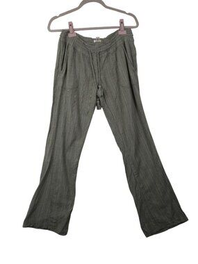 ✨3/$30 Roxy 10 M L Green Textured Women Drawstring Pants Relaxed Fit Boho Beachy